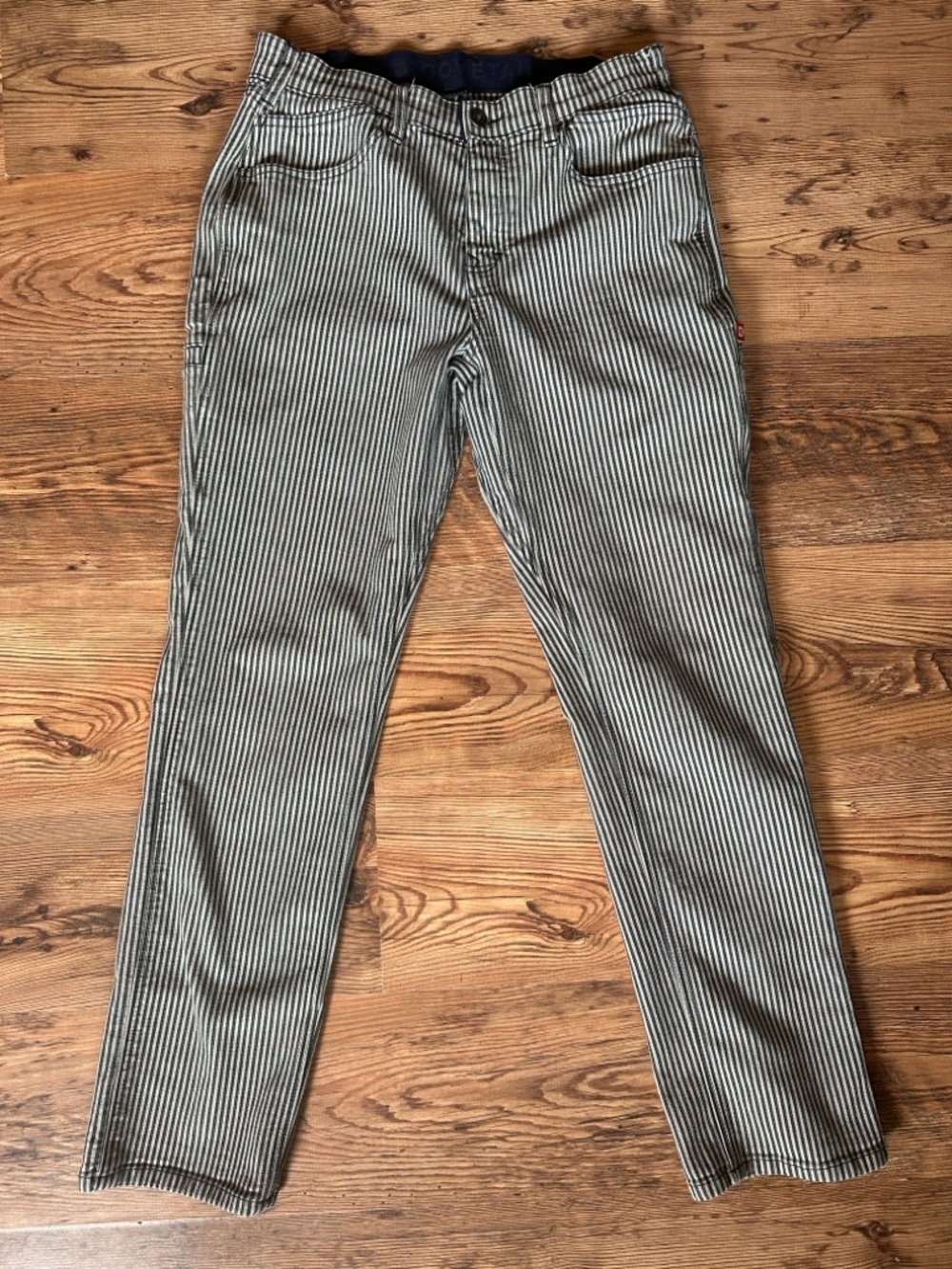 Maritime Shop Pant in Nautical Stripe Indigo Denim